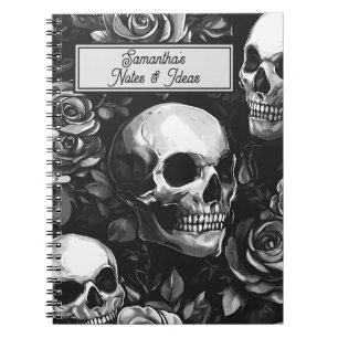 Cuaderno Calaveras góticas y Rosas negros