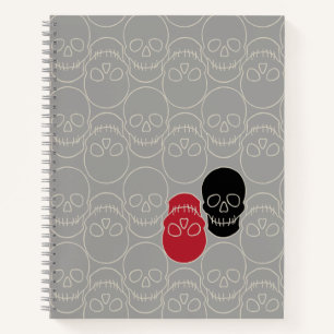 Cuaderno Calaveras - Gris fantasma y blanco óseo