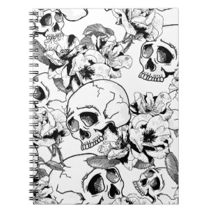 Cuaderno Calaveras Rosas Desordenadas