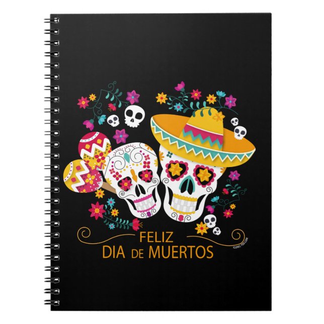 Cuaderno Calaveras y flores de azúcar fiesta (Frente)