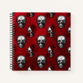 Cuaderno Calaveras y rosas rojas