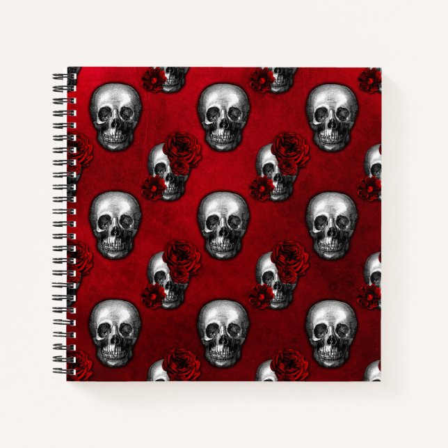 Cuaderno Calaveras y rosas rojas (Anverso)
