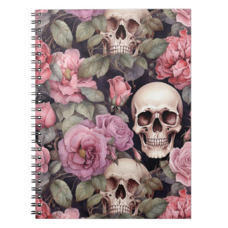 Cuaderno Calaveras y Rosas Vintage – Arte Gótico Floral