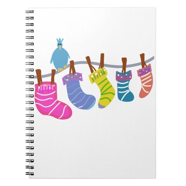 Cuaderno Calcetines en la cuerda de ropa (Frente)