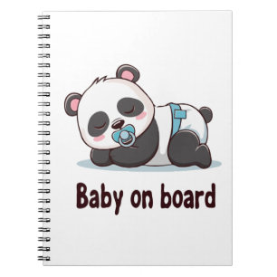 Cuaderno Calcomanía para coche de Panda Durmiente Adorable