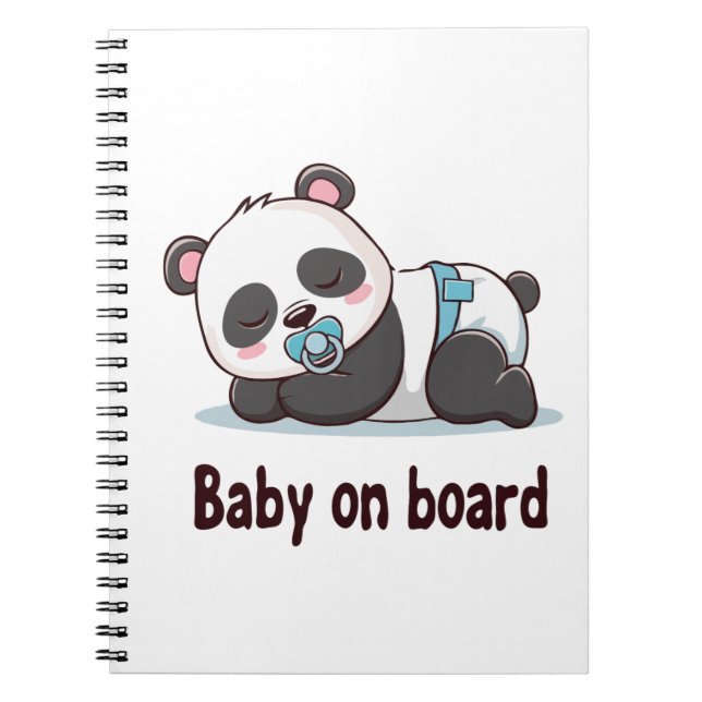 Cuaderno Calcomanía para coche de Panda Durmiente Adorable  (Frente)