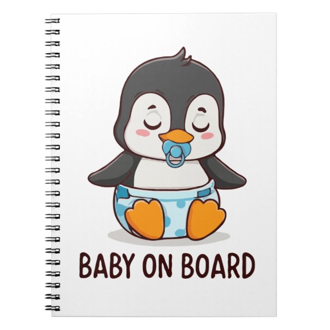 Cuaderno Calcomanía para coche de pingüino de dibujos anima (Frente)