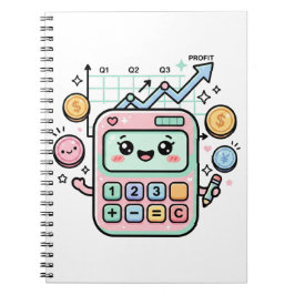 Cuaderno Calculadora Kawaii Pastel Finanzas Estudiante Pega