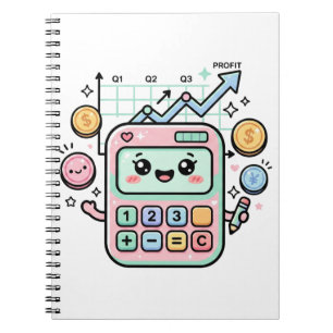 Cuaderno Calculadora Kawaii Pastel Finanzas Estudiante Pega