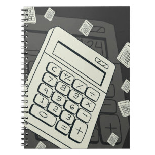 Cuaderno Calculadora minimalista y ilustración de patrón ma