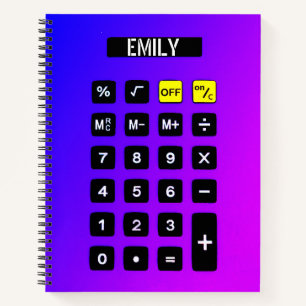 Cuaderno Calculadora Neon Purple con nombre