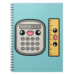 Cuaderno Calculadora y regla lindas
