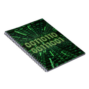 Cuaderno Cálculo verde vibrante del código binario 69 de Sl