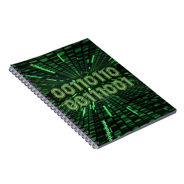 Cuaderno Cálculo verde vibrante del código binario 69 de Sl (Lado Derecho)