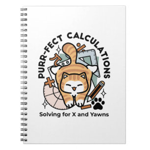 Cuaderno Cálculos Perfectos – Diseño Divertido de Gato Mate