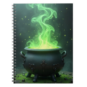 Cuaderno Caldero de Bruja Magia Verde Brillante Poción Espe