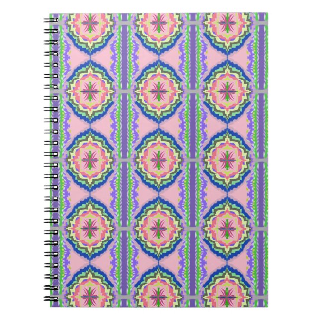 Cuaderno Caleidoscopio de Flor Vibrante: Mandala Rosa y Esm (Frente)