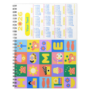 Cuaderno Calendador de hogar personalizado y feliz 2026