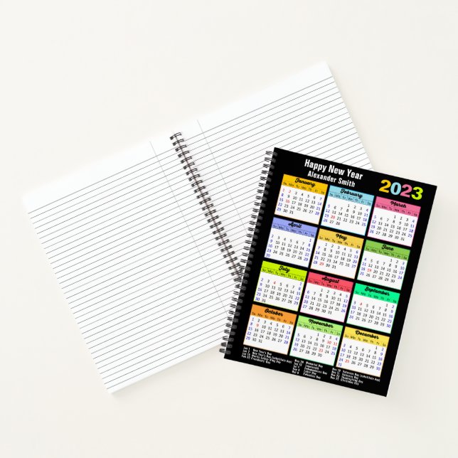 Cuaderno Calendario 2023 con Personalizado anual moderno (Interior)