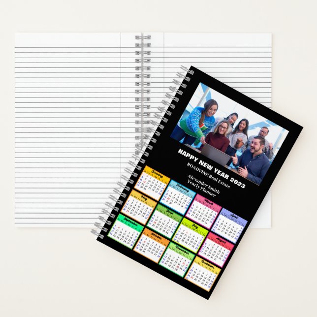 Cuaderno Calendario 2023 Personalizado de negocios foto mod (Interior)