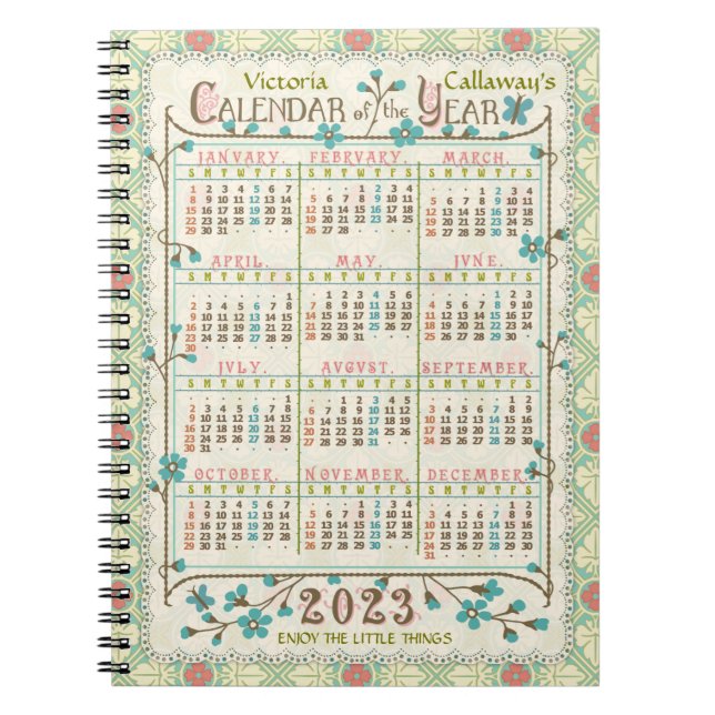 Cuaderno Calendario 2023 (Ver Descripción para la versión m (Frente)