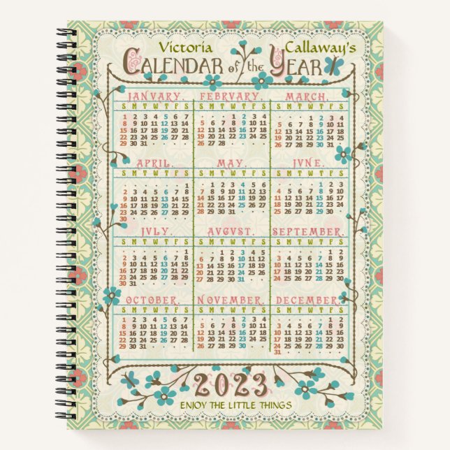Cuaderno Calendario 2023 (Ver Descripción para la versión m (Anverso)