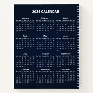 Cuaderno Calendario 2024 simple pero elegante   Portátil