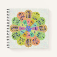 Calendario 2025 Flor Retro Boho única con nombre