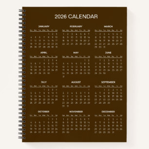 Cuaderno Calendario 2026 Simple pero Elegante