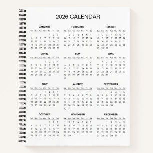 Cuaderno Calendario 2026 Simple pero Elegante