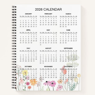 Cuaderno Calendario Botánico Elegante Sencillo 2026   Cuade