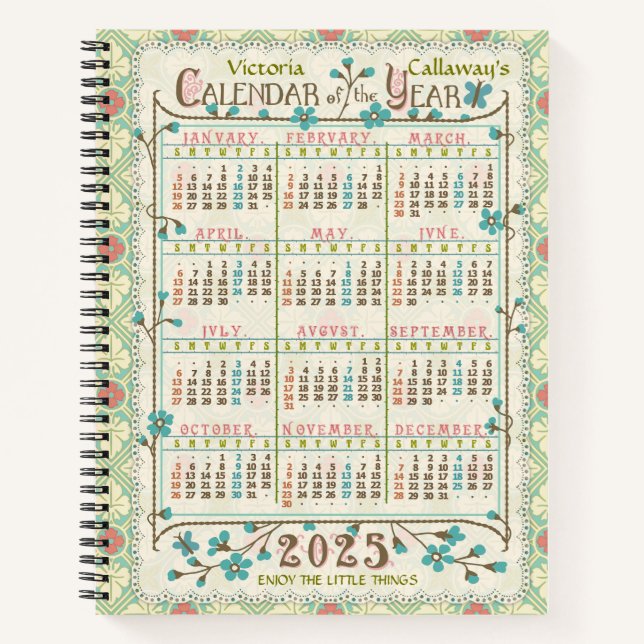 Cuaderno Calendario de 2025 Aniversario del Art Nouveau vic (Anverso)