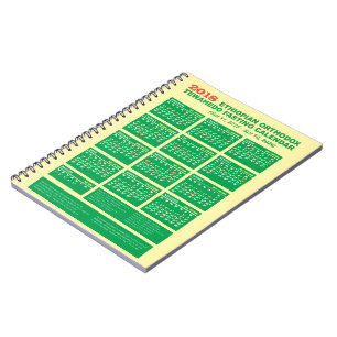 Cuaderno Calendario de ayuno de la Iglesia Ortodoxa Etíope