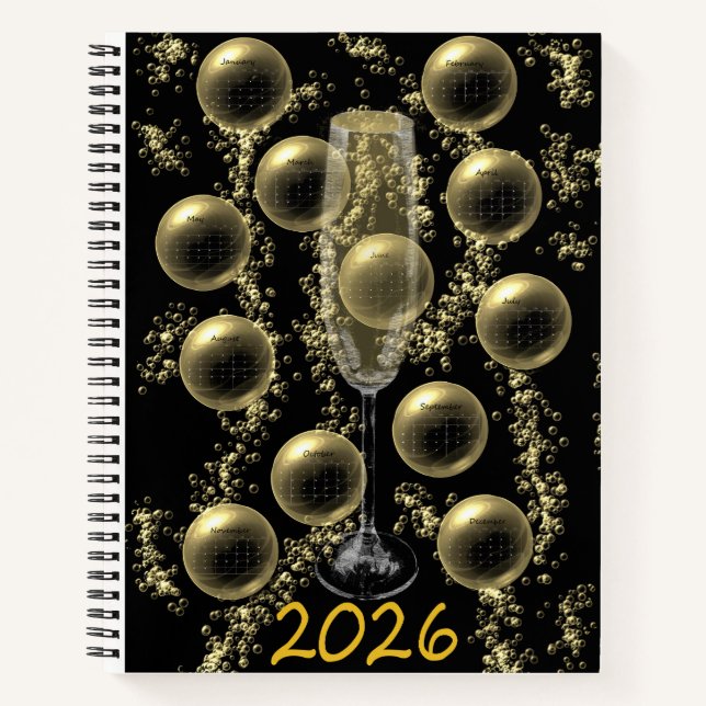 Cuaderno Calendario de Champán 2026 (Anverso)
