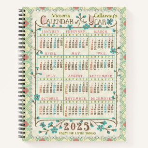 Cuaderno Calendario del año 2025 Arte Nouveau Victoriano