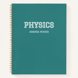 Cuaderno Calendario Escolar de Física Personalizado Azul Te
