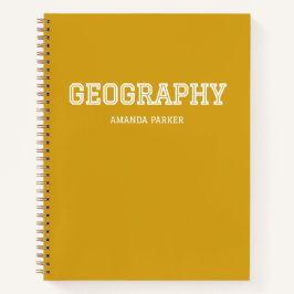 Cuaderno Calendario Escolar de Geografía Personalizado Amar