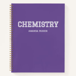 Cuaderno Calendario Escolar de Química Personalizado Púrpur