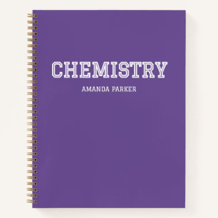 Cuaderno Calendario Escolar de Química Personalizado Púrpur
