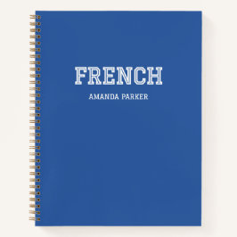 Cuaderno Calendario Escolar Francés Azul Personalizado 2026