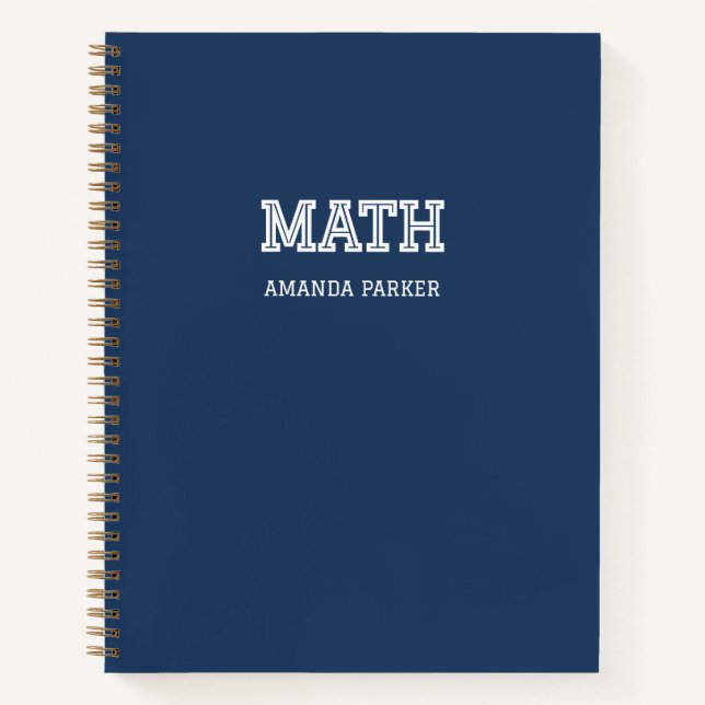 Cuaderno Calendario Escolar Personalizado de Matemáticas Gr (Anverso)