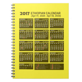 Cuaderno Calendario etíope para 2024 y 2025