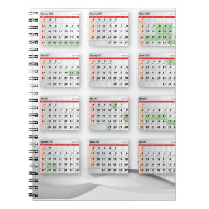 Cuaderno Calendario inglés hebreo 2016-2017