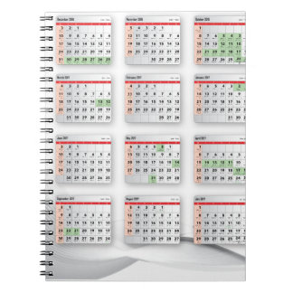 Cuaderno Calendario inglés hebreo 2016-2017