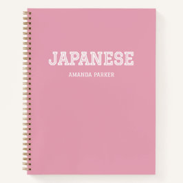 Cuaderno Calendario Japonés Rosa Personalizado 2026-2027 