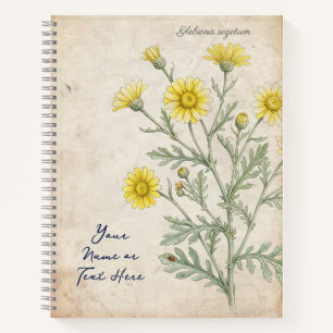 Cuaderno Caléndula de Maíz Botánica Vintage