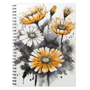 Cuaderno Caléndula - Flores de acuarela