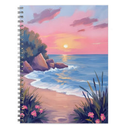 Cuaderno Caleta Paradisíaca | Olas de Océano de Acuarela Ro