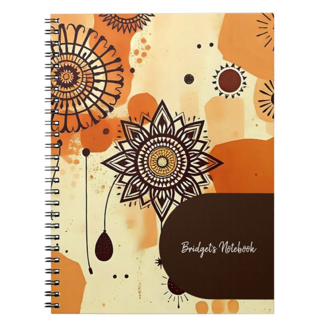 Cuaderno Cálida Tierra Mandala Rústico Otoño (Frente)