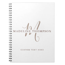Cuaderno Calidez Beige con Letra Monogramada